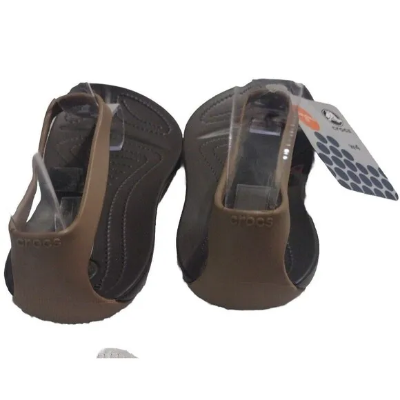 CROCS Women 4 Sexi Flip Flop Thong Bronze Non Slip Serena Sandals RARE NWT