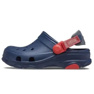CROCS Toddler BLUE SLIP ON CLOGS SHOES, Navy Red, Size 8