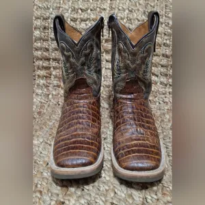 Cuatralba Brown Western Cowboy Boots Boys Sz 14(mex 21)rodeo Country Casual