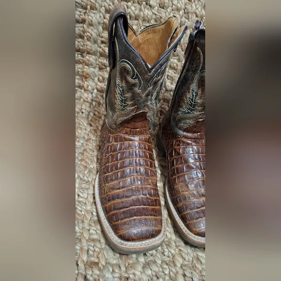 Cuatralba Brown Western Cowboy Boots Boys Sz 14(mex 21)rodeo Country Casual