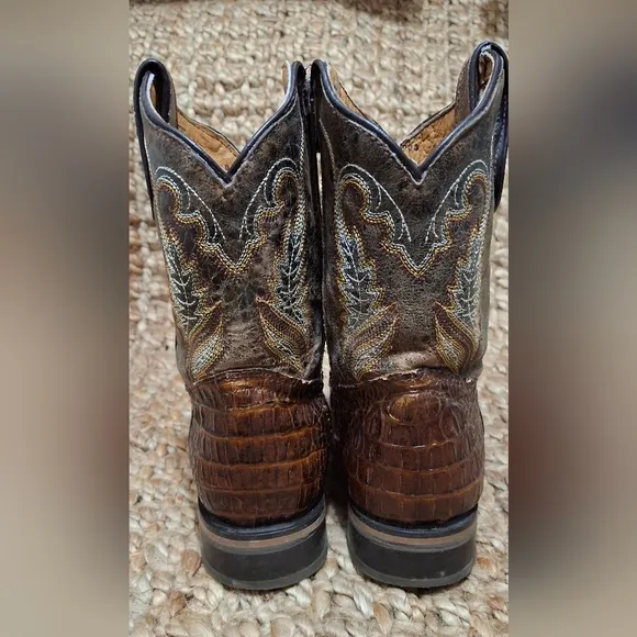 Cuatralba Brown Western Cowboy Boots Boys Sz 14(mex 21)rodeo Country Casual