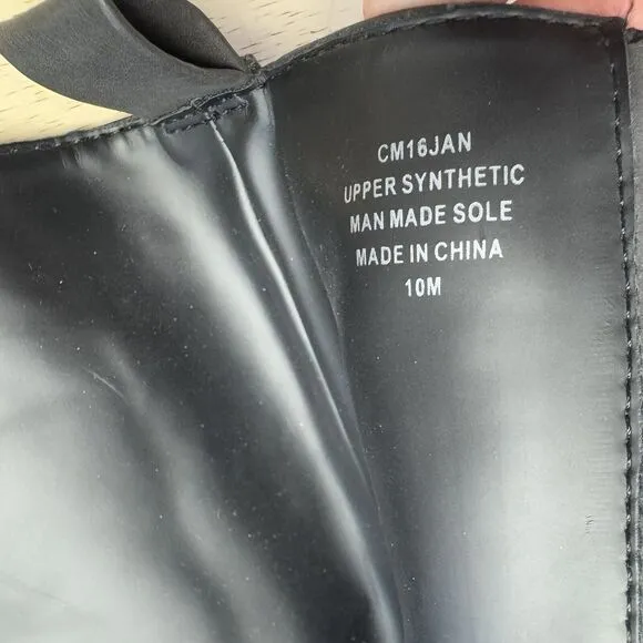 CURRENT MOOD DOLLS KILL Jane Doe Tall Black Combat Boots Vegan Goth Club 10 US