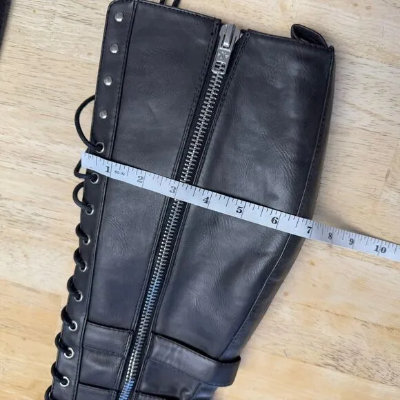 CURRENT MOOD DOLLS KILL Jane Doe Tall Black Combat Boots Vegan Goth Club 10 US