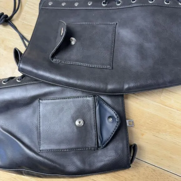 CURRENT MOOD DOLLS KILL Jane Doe Tall Black Combat Boots Vegan Goth Club 10 US