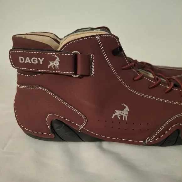 Dagy Burgandy And Black Men's Athletic Shoes
