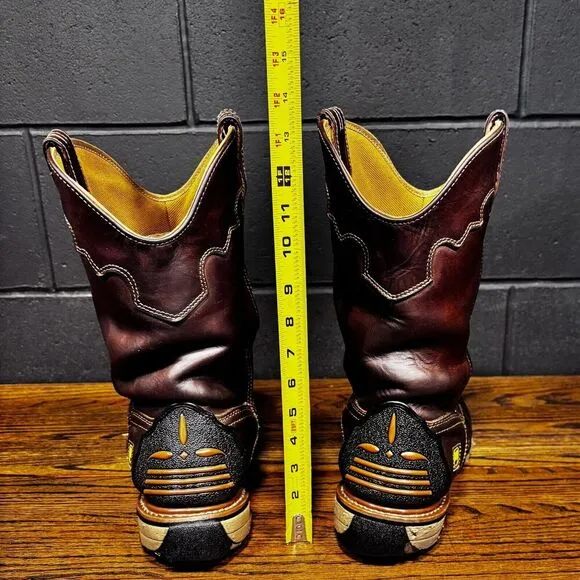 DAN POST Blayde Brown Leather Square Steel Toe Western Work Boots Men’s 14 D