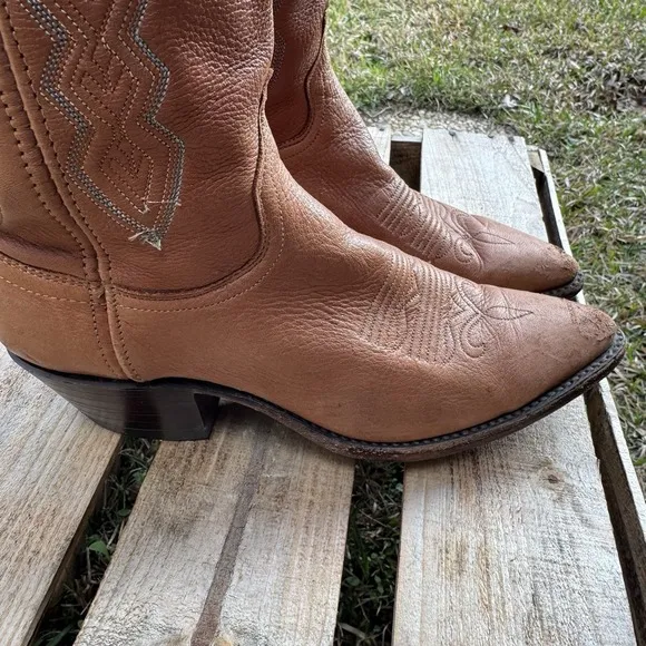 Dan Post Women's Western Boot size 6.5M Light Brown Made in USA