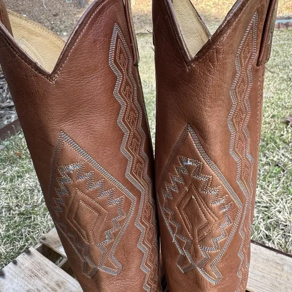 Dan Post Women's Western Boot size 6.5M Light Brown Made in USA