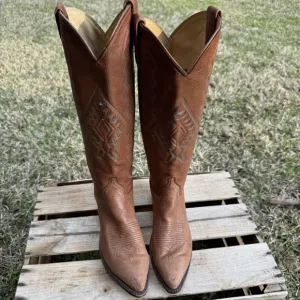 Dan Post Women's Western Boot size 6.5M Light Brown Made in USA