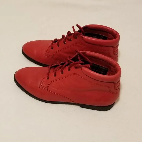 Danexx Women’s Red Leather Booties / Ankle Boots   8 M