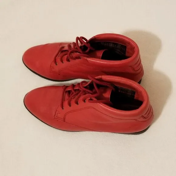 Danexx Women’s Red Leather Booties / Ankle Boots   8 M