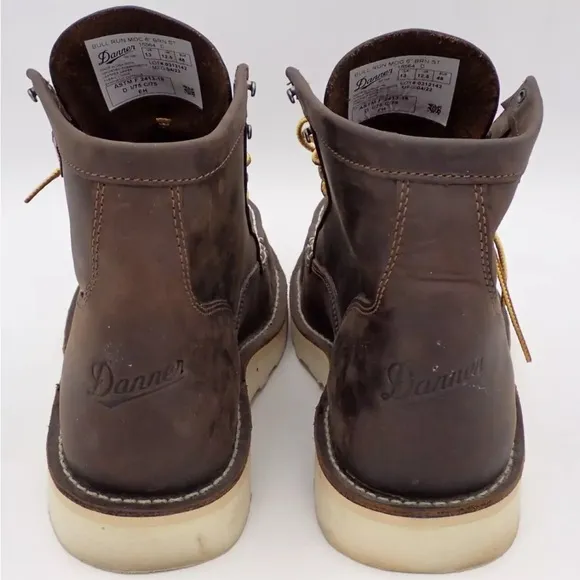 Danner Bull Run Moc Toe 6&quot; Brown Steel Toe Work Boots 15564 Men's Size 13