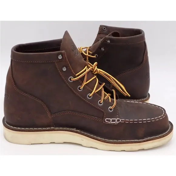Danner Bull Run Moc Toe 6&quot; Brown Steel Toe Work Boots 15564 Men's Size 13