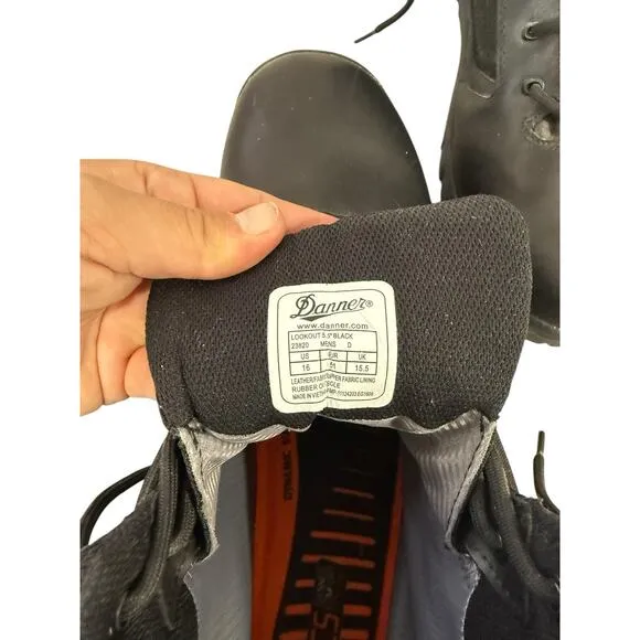 Danner Lookout 5.5&quot; Men's Boots Size 16D Black Leather Tactical Police Jail Work