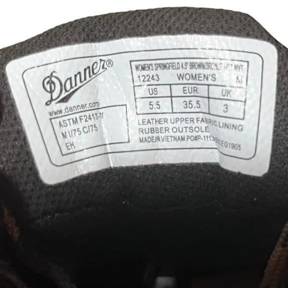 Danner | Women’s 5.5 | Springfield Brown/Bronze Leather‎ Comp Toe Work Boots