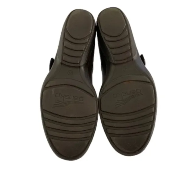 Dansko Aimee Slip On Wedge Shoes, Size 10.5/11, Brown Leather
