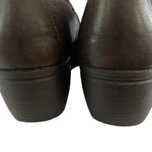 Dansko Aimee Slip On Wedge Shoes, Size 10.5/11, Brown Leather