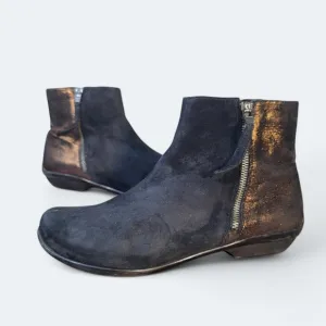 Dansko Black and Metallic Bronze Ankle Boots Size 41