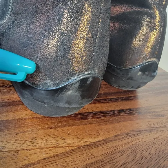 Dansko Black and Metallic Bronze Ankle Boots Size 41