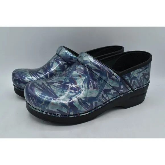 Dansko EU 38 US 7.5-8 Professional Patent Leather Painted Slip On Shoes Clogs