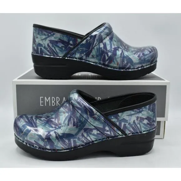 Dansko EU 38 US 7.5-8 Professional Patent Leather Painted Slip On Shoes Clogs