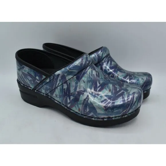 Dansko EU 38 US 7.5-8 Professional Patent Leather Painted Slip On Shoes Clogs