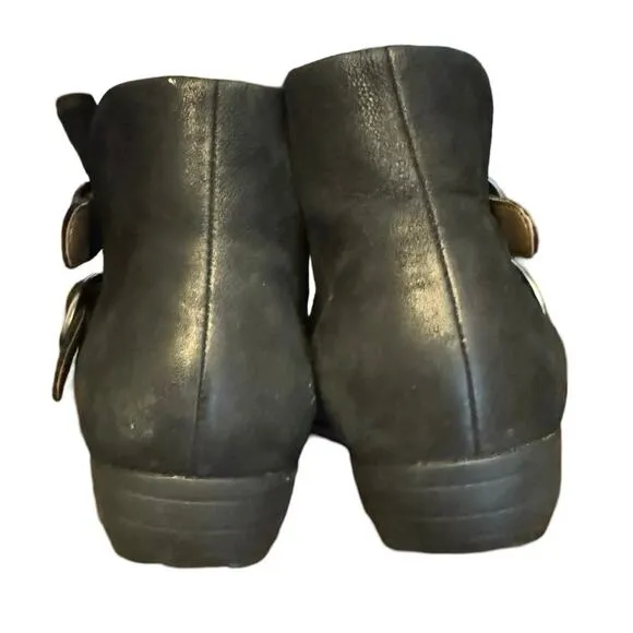 Dansko Faithe Women's Black Leather Buckle Zipper Ankle Boots 38 7.5-8 bootie