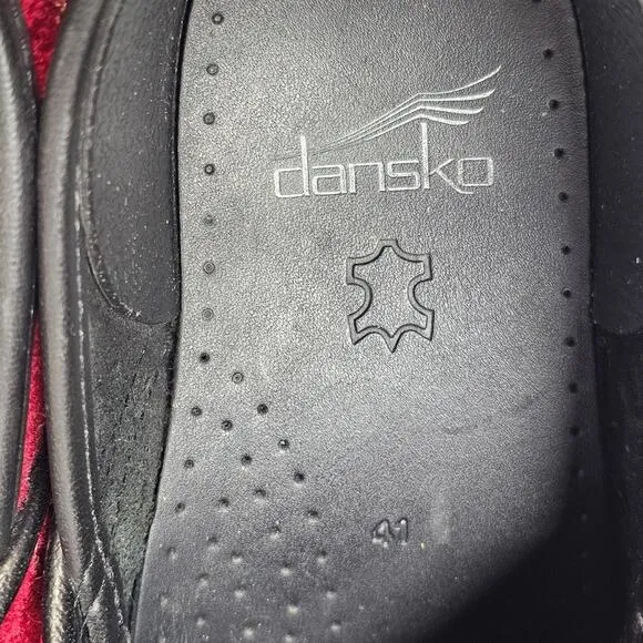 Dansko Felt Pro Floral Platform Clogs Bordeaux Red Women's US Size 10.5 …