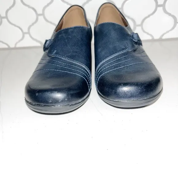 Dansko Franny Womens Size 37 6.5 - 7 Slip On Navy Comfort Shoes Slip Resistant