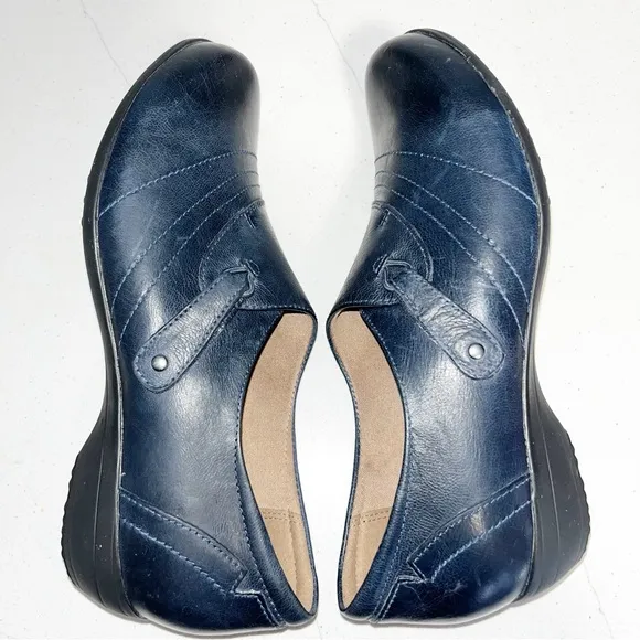 Dansko Franny Womens Size 37 6.5 - 7 Slip On Navy Comfort Shoes Slip Resistant