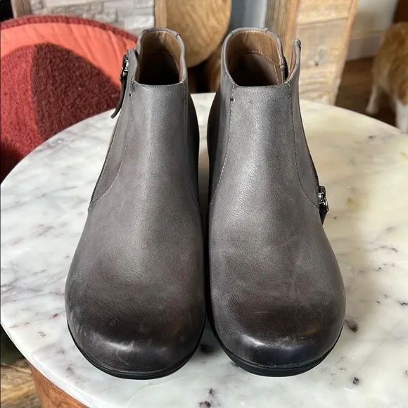 Dansko Gray Ankle Boots with Side Zipper