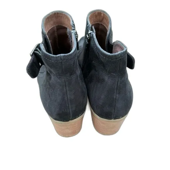 Dansko Henley Ankle Boot Black Suede Size 40 Zip Up Buckle