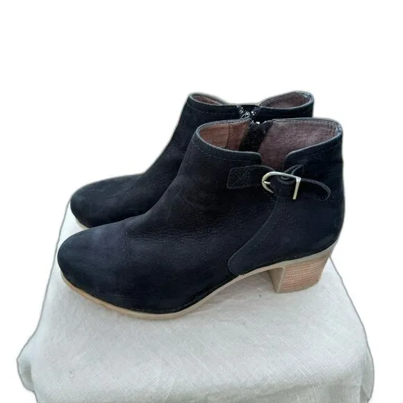 Dansko Henley Ankle Boot Black Suede Size 40 Zip Up Buckle