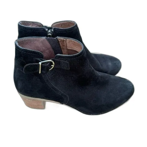 Dansko Henley Ankle Boot Black Suede Size 40 Zip Up Buckle