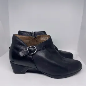 Dansko Leather Buckle Ankle Boots Darbie Black