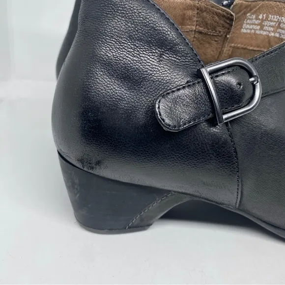 Dansko Leather Buckle Ankle Boots Darbie Black