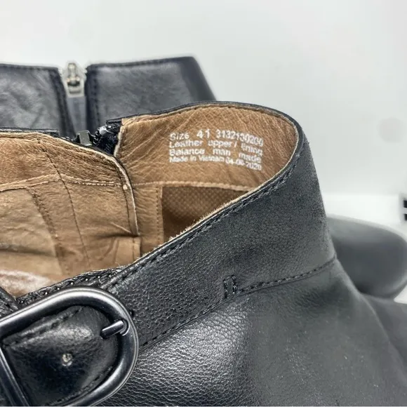 Dansko Leather Buckle Ankle Boots Darbie Black