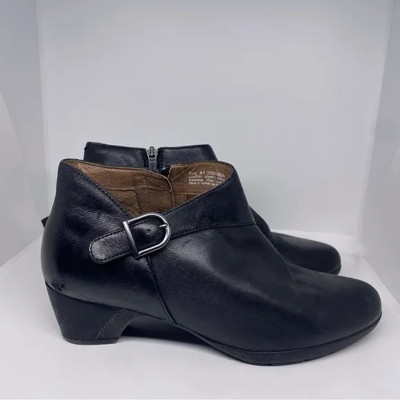 Dansko Leather Buckle Ankle Boots Darbie Black