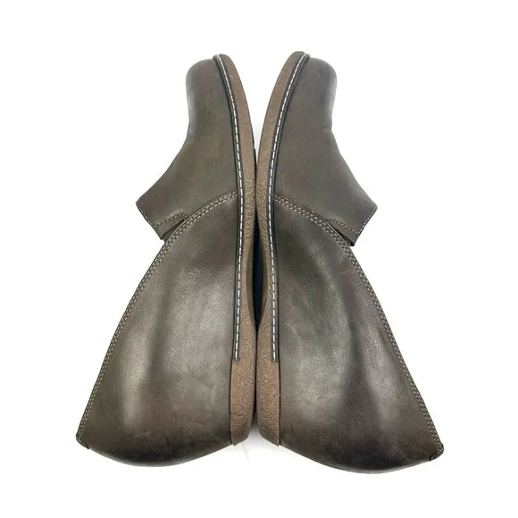 Dansko Liliana Shoes 38 Brown Leather Slip On Comfort Wedge Womens