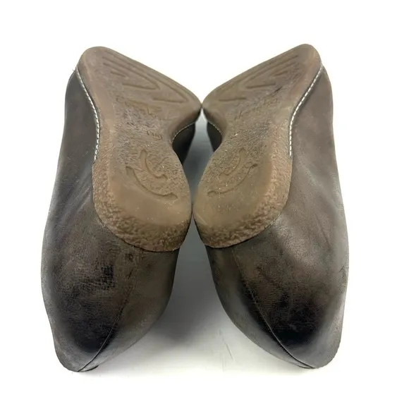 Dansko Liliana Shoes 38 Brown Leather Slip On Comfort Wedge Womens