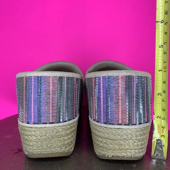 Dansko Professional Jute Artisan Weave Colorful Clog Sz 38