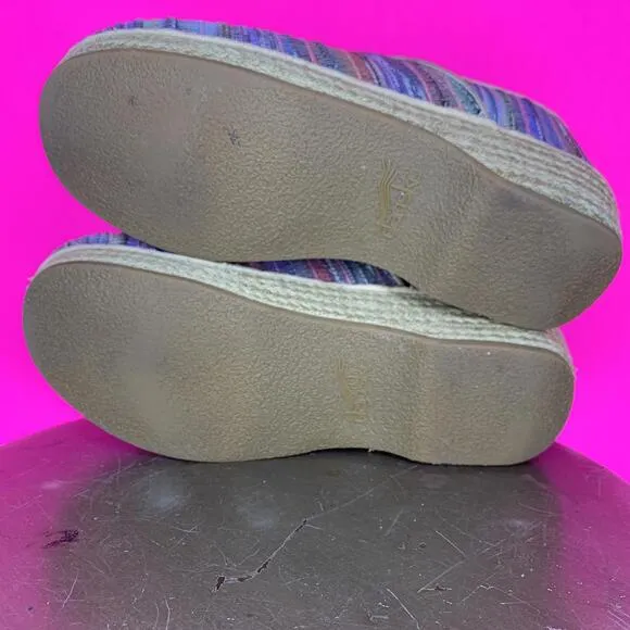 Dansko Professional Jute Artisan Weave Colorful Clog Sz 38