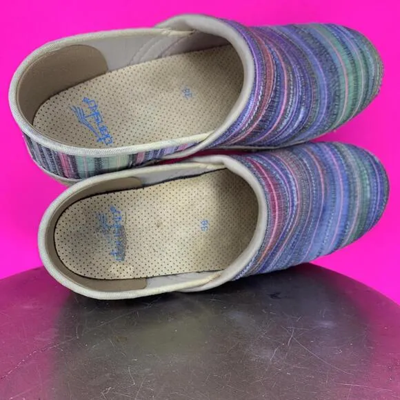 Dansko Professional Jute Artisan Weave Colorful Clog Sz 38