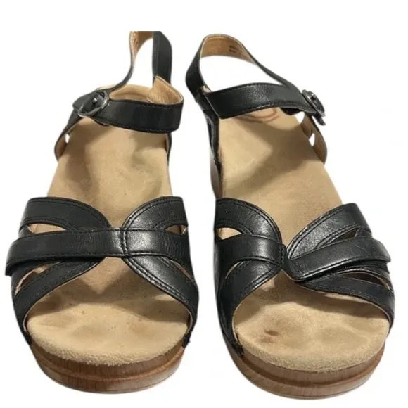 Dansko Season Black Sandals Size 38