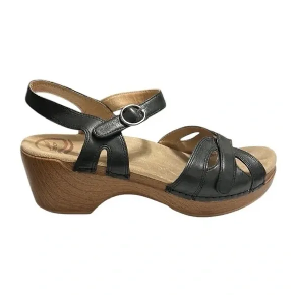 Dansko Season Black Sandals Size 38