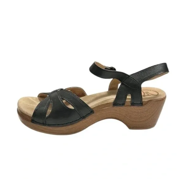 Dansko Season Black Sandals Size 38