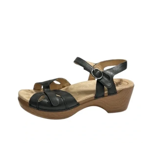 Dansko Season Black Sandals Size 38