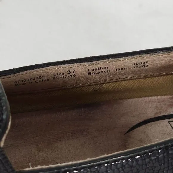 Dansko Women's Addy Black Crackle Leather EU37 US6-6,5 Slip On Loafers Shoes