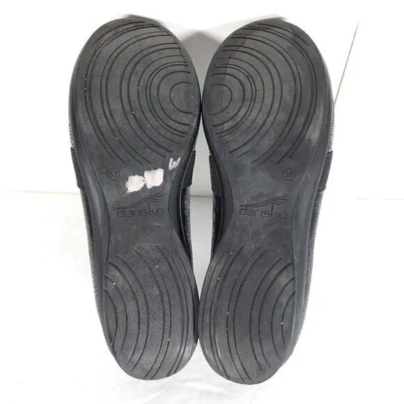 Dansko Women's Addy Black Crackle Leather EU37 US6-6,5 Slip On Loafers Shoes