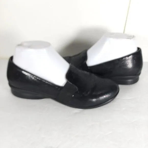 Dansko Women's Addy Black Crackle Leather EU37 US6-6,5 Slip On Loafers Shoes